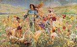 Georges Antoine Rochegrosse The Knight of the Flowers painting